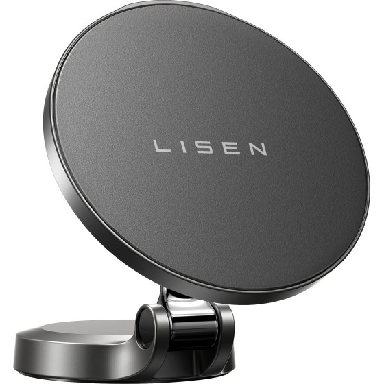 Lisen - Car Holder With Wireless Charging - Magnetic, For Dashboard, Universal, Elegant, 15W - Black - (YL0223090006)