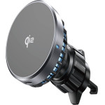 Lisen - Car Holder With Wireless Charging W701 - For Air Vent, With USB, USB-C Car Charger, Cable, 15W - Black - (YL0224060042)