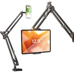 Lisen - Desk Holder - Table Edge Mounting, 360� Rotate, Foldable, Adjustable, For Phone, Tablet 12.9'' - Black - (YL0223060007)