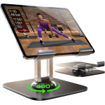 Lisen - Desk Holder Q18 (YL0423120002) - For Tablets, Foldable, Adjustable, 360� Rotation, Stable, 4.7'' - 12.9'' - Black - (Q18;YL0423120002)