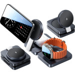 Lisen - Wireless Charger W103 (YL0324090008) - MagSafe, Fast Charging, 3in1, Qi2, With Type-C Cable, Wall Charger- Black