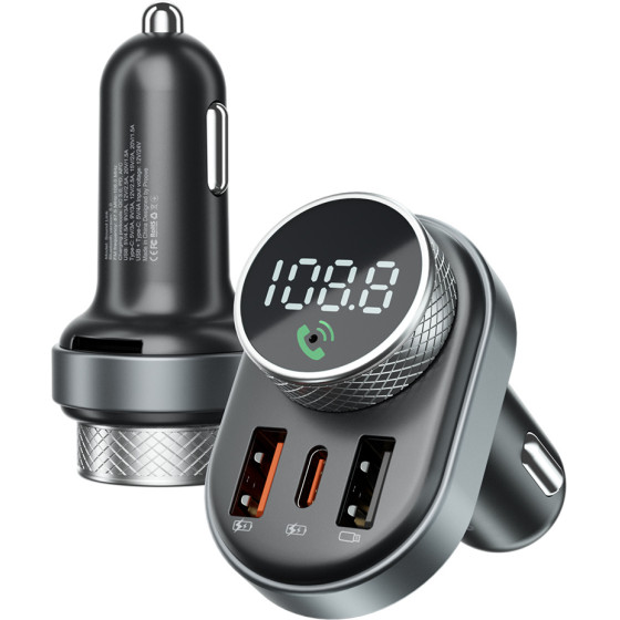 Proove - Car Charger with FM Modulator - USB, Type-C, U-Disk, TF, Bluetooth 5.4, Fast Charge, 30W - Black - (FMSL30110001)