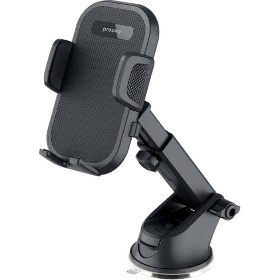 Proove - Car Holder Longway Plaid - for Windshield/Dashboard, with Suction Cup, 4.7''-6.9'' Phones - Black - (CHLP00000001)