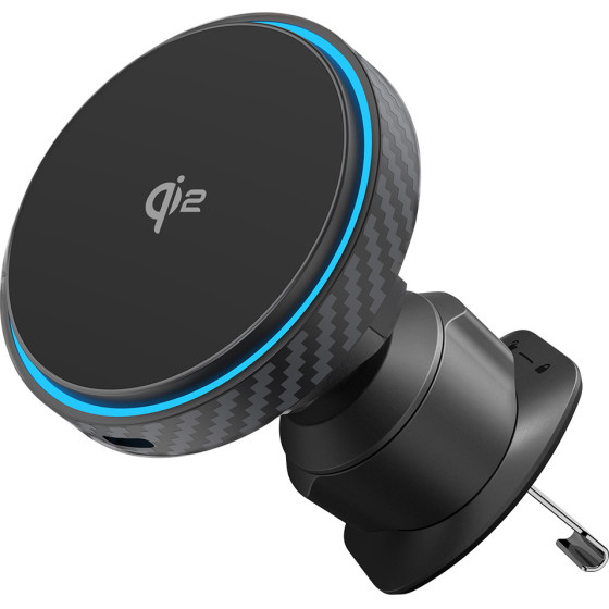 Proove - Car Holder with Wireless Charging Graphite Circle - for Air Vent, Qi2, 15W, LED Indicator - Black - (WHGC15010001)