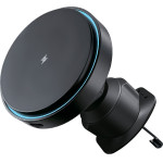 Proove - Car Holder with Wireless Charging Light Circle - MagSafe, for Air Vent, 360�, 15W, Blue LED - Black - (WHLC15010001)