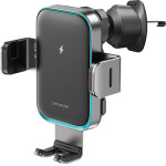 Proove - Car Holder with Wireless Charging Triple Clamp Pro - 2in1 Mount, Automatic, LED, Qi2 15W - Metal Grey - (WHTP15010004)