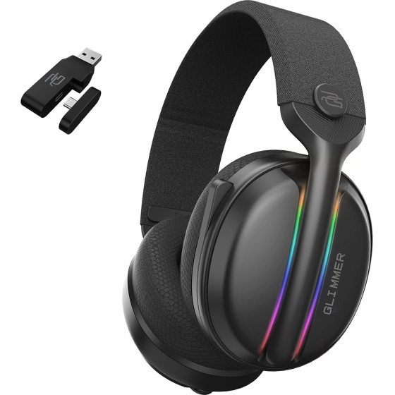 Proove - Gaming Headphones Glimmer - with Microphone, 2.4GHz, Bluetooth 5.4, RGB, O40mm, 900mAh - Black - (WHGL00022001)