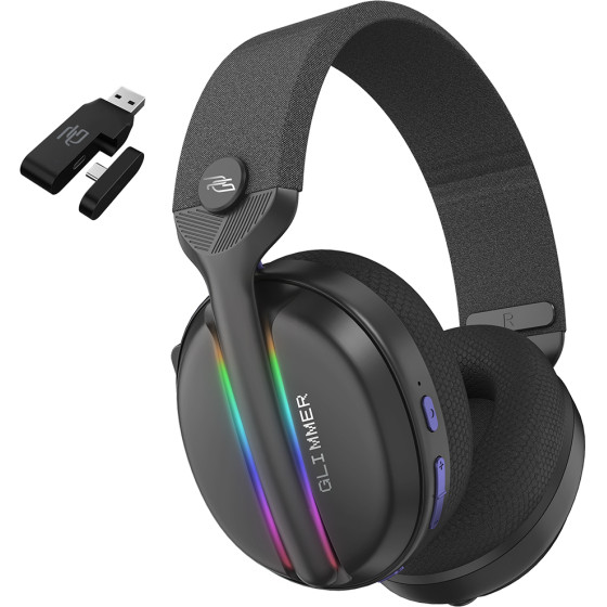 Proove - Gaming Headphones Glimmer - with Microphone, 2.4GHz, Bluetooth 5.4, RGB, O40mm, 900mAh - Black/Purple - (WHGL00022016)