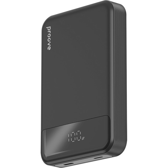 Proove - Power Bank Hoodman - Type-C, Lightning, Magnetic, with LED Display, Qi, 20W, 10000mAh - Black - (PBH120010001)