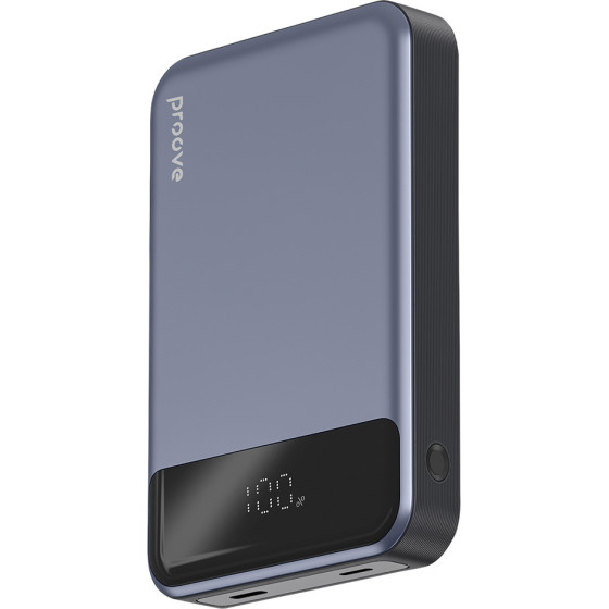 Proove - Power Bank Hoodman - Type-C, Lightning, Magnetic, with LED Display, Qi, 20W, 10000mAh - Grey - (PBH120010003)