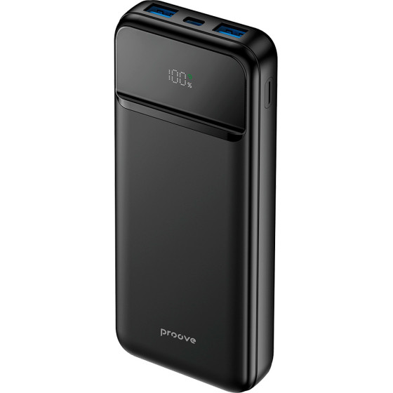 Proove - Power Bank Illuminator 2 - Type-C, 2x USB, with LED Display, Fast Charge, 22.5W, 10000mAh - Black - (PBIP10212201)