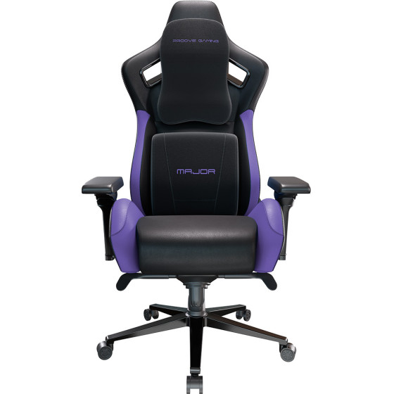 Proove - Premium Gaming Chair Major - 8D Armrests, 160� Backrest, Frog Mechanism, PU, 180kg Max - Black/Purple - (GCMJ0001001)