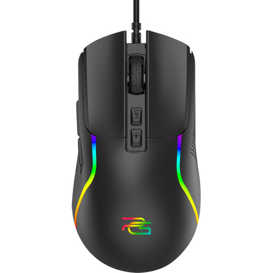 Proove - Wired Mouse Assembler - for Gaming, USB, RGB, 7 Buttons, 12400DPI, Windows, Mac, Linux, 1.5m - Black - (CMAS00000101)