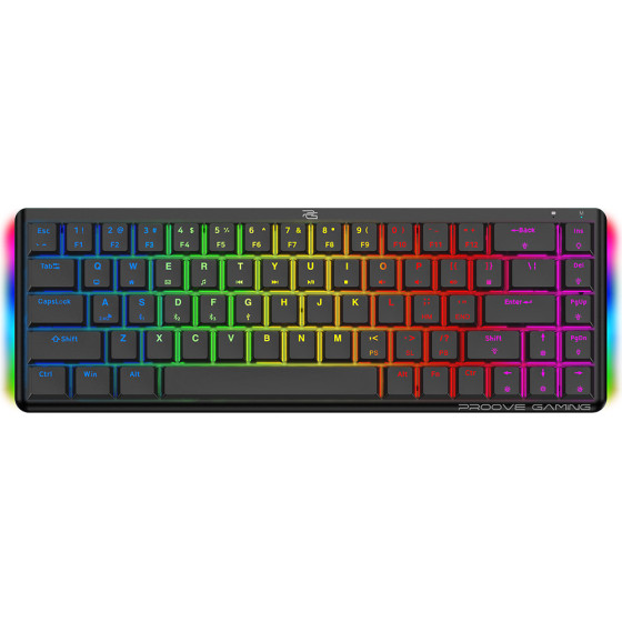 Proove - Wireless Gaming Keyboard AFK - 2.4GHz, Bluetooth, RGB Backlighting, 68 Keys, 1500mAh, 1.5m - Black - (WKAFKEN22001)
