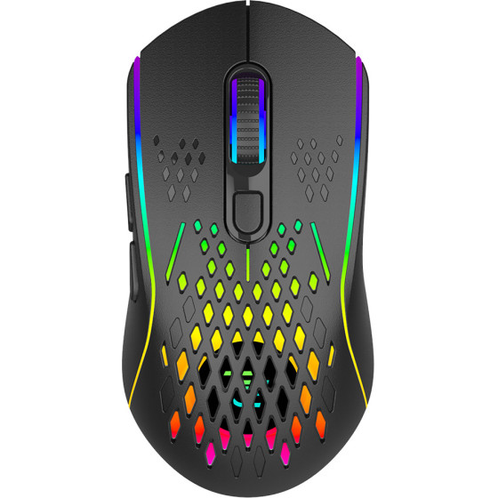 Proove - Wireless Mouse Buzz - for Gaming, 2.4GHz, USB-C, Ergonomic, LED, 6 Buttons, 800-4800DPI, 1.5m - Black - (WMBU00022401)
