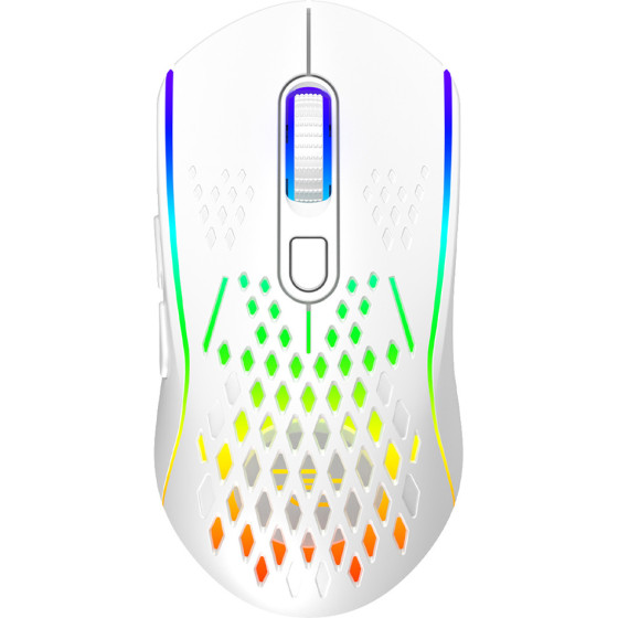 Proove - Wireless Mouse Buzz - for Gaming, 2.4GHz, USB-C, Ergonomic, LED, 6 Buttons, 800-4800DPI, 1.5m - White - (WMBU00022402)