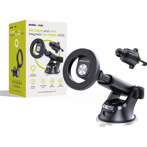 Mobile Origin 2in1 Dash and Vent Magnetic Car Holder, MO21 - (MO-DAV-MCH)