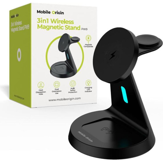 Mobile Origin 3in1 Wireless Magnetic Stand PW9 - (MO-31WMS-PW9)