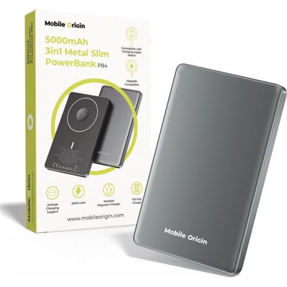 Mobile Origin 5000mAh 3in1 Metal Slim PowerBank PB4 - (MO-MSP-PB4)