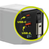 Mobile Origin 65W GaN Display Charger PW2 - USB-C Self-Retracting Cable + USB-C + USB-A - (MO-65WDCH-PW2)