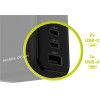 Mobile Origin 65W GaN Display Charger PW20 - 2x USB-C + USB-A - (MO-65WDCH-PW20)