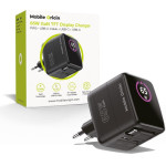 Mobile Origin 65W GaN Display Charger PW3 - USB-C Self-Retracting Cable + USB-C + USB-A - (MO-65WDCH-PW3)