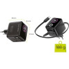 Mobile Origin 65W GaN Display Charger PW3 - USB-C Self-Retracting Cable + USB-C + USB-A - (MO-65WDCH-PW3)