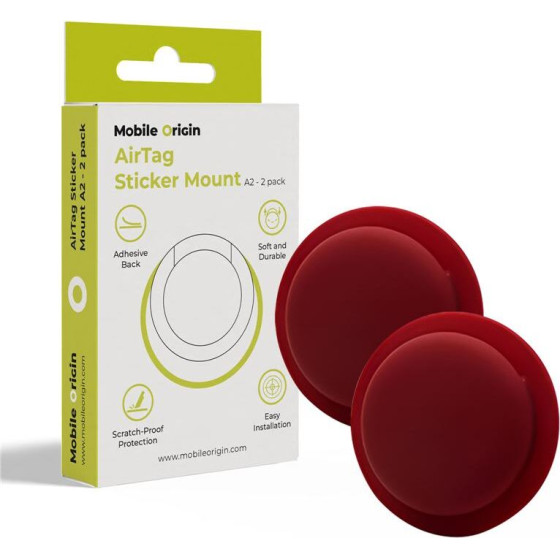 Mobile Origin Airtag Sticker Mount A2 - 2 pack, ruby red - (MO-ATS-RRED)