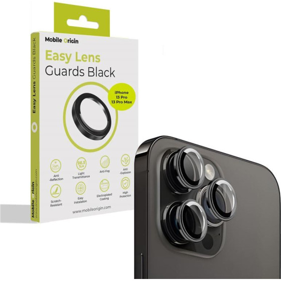 Mobile Origin Easy Lens guards, black - iPhone 13 Pro / 13 Pro Max - (FRL-LSG-i13Pro-BLK)