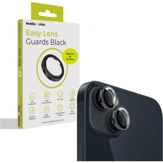 Mobile Origin Easy Lens guards, black - iPhone 14 / 14 Plus - (FRL-LSG-i14-BLK)