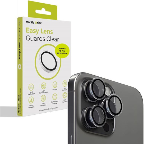 Mobile Origin Easy Lens guards, clear - iPhone 15 Pro/15 Pro Max - (FRL-LSG-i15Pro-CLR)