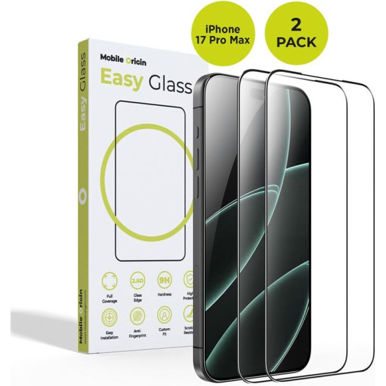 Mobile Origin EasyGlass iPhone 17 Pro Max, 2 pack - (FRL-EG-i17ProMax-2pk)