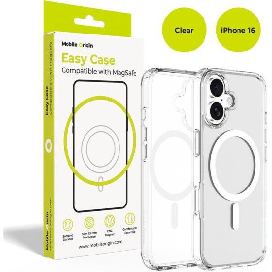 Mobile Origin Hybrid MagSafe Case, clear - iPhone 16 - (MO-HYCL-IP16)