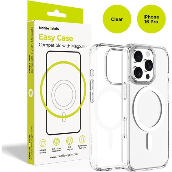 Mobile Origin Hybrid MagSafe Case, clear - iPhone 16 Pro - (MO-HYCL-IP16P)