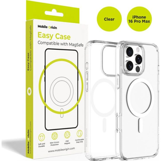 Mobile Origin Hybrid MagSafe Case, clear - iPhone 16 Pro Max - (MO-HYCL-IP16PM)