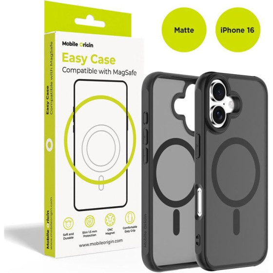 Mobile Origin Hybrid MagSafe Case, matte black - iPhone 16 - (MO-HYBL-IP16)