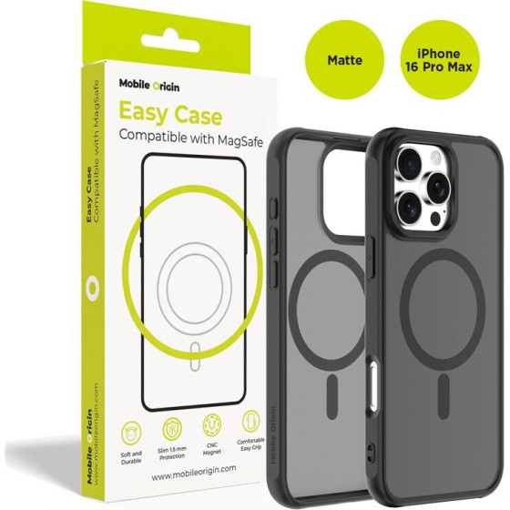Mobile Origin Hybrid MagSafe Case, matte black - iPhone 16 Pro Max - (MO-HYBL-IP16PM)