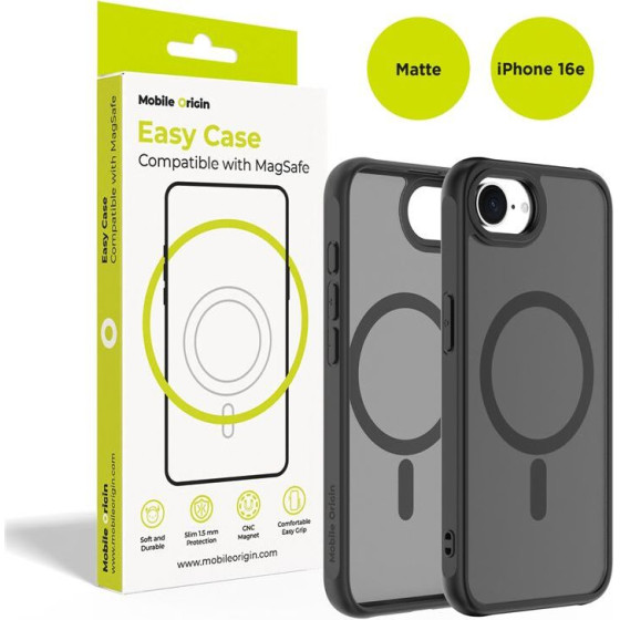 Mobile Origin Hybrid MagSafe Case, matte black - iPhone 16e - (MO-HYBL-IP16E)