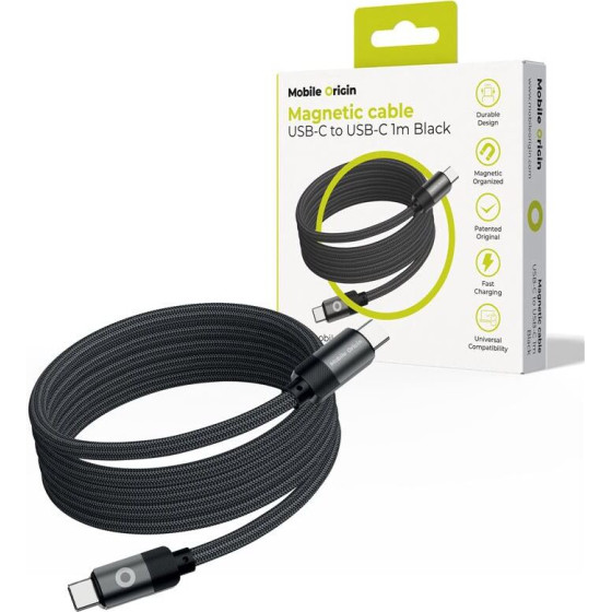 Mobile Origin Magnetic Patented Original Cable USB-C to USB-C 1m, black - (MC2-USBC-1M-BLK)