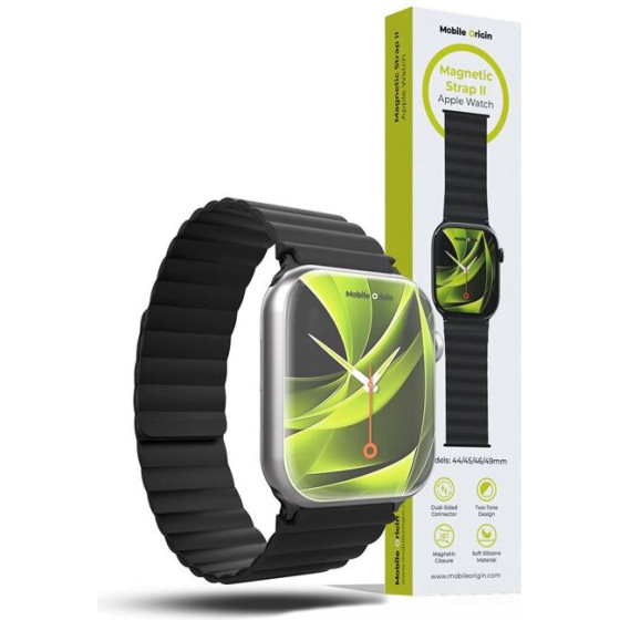 Mobile Origin Magnetic Watch Strap II, black/black - Apple Watch 49mm/46mm/45mm/44mm - (AWMS-02-BLK-BLK)