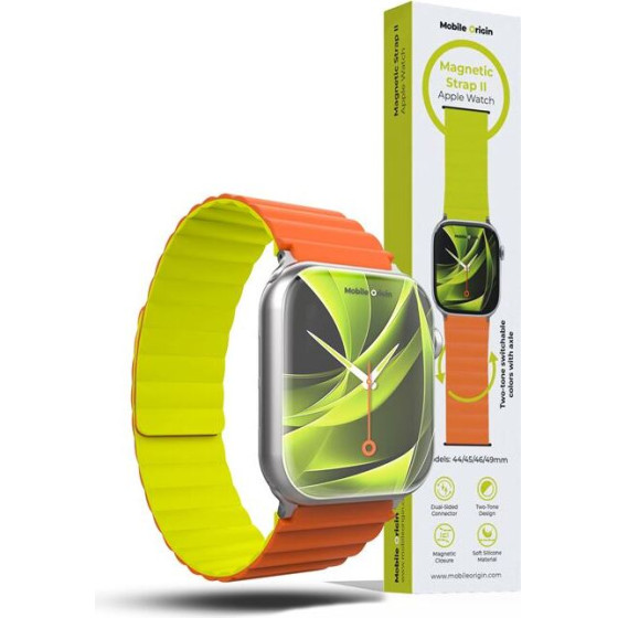 Mobile Origin Magnetic Watch Strap II, orange/green - Apple Watch 49mm/46mm/45mm/44mm - (AWMS-02-ORG-GRN)