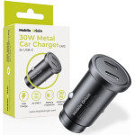 Mobile Origin Metal Car Charger 30W, CA13 - 2x USB-C - (MO-MCCH30W-CA13)
