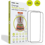 Mobile Origin Orange Screen Guard iPhone 15 Plus with easy applicator, 2 pack - (SGA-F-i15Plus-2pk)