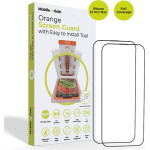 Mobile Origin Orange Screen Guard iPhone 15 Pro Max with easy applicator, 2 pack - (SGA-F-i15ProMax-2pk)
