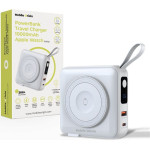 Mobile Origin PowerBank & Travel Charger, Lightning/USB-C Cable, MagSafe/AW/iPhone Compatible, white - (PBT-03L-WHT)