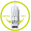 Mobile Origin PowerBank & Travel Charger, Lightning/USB-C Cable, MagSafe/AW/iPhone Compatible, white - (PBT-03L-WHT)
