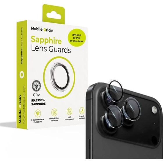 Mobile Origin Sapphire Lens guards, clear - iPhone 17 Pro / 17 Pro Max - (SALG-i17Pro-CLR)