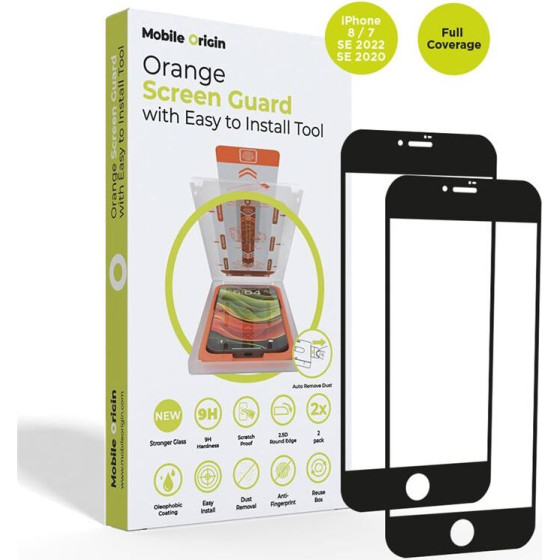 Mobile Origin Screen Guard iPhone 8 / 7 / SE 2022 / SE 2020 with easy applicator 2 pack - (SGA-SE22-2pk)