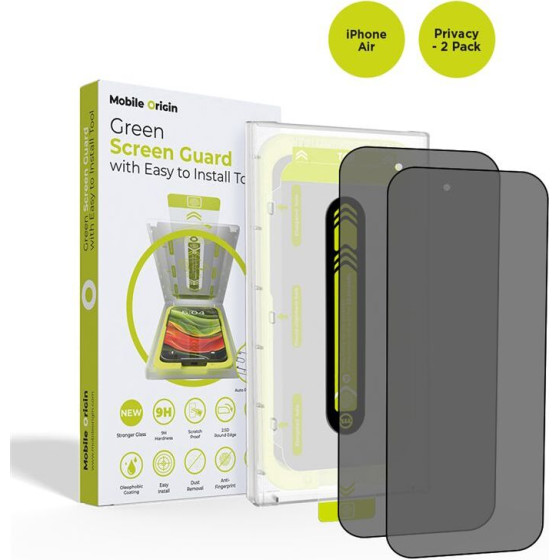 Mobile Origin Screen Guard Privacy with easy applicator, 2 pack - iPhone Air - (SGA-FP-i17Air-2pk)