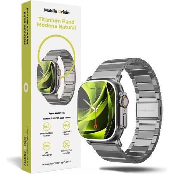 Mobile Origin Titanium Band Modena, natural - Apple Watch Ultra 49mm - (MO-TBM-SLV)